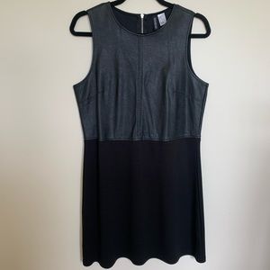 H&M Black Dress with Faux Leather Top